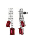 PENDIENTE ORO DIAMANTE 1,00 CT RUBI OCTOGONAL - CRESBER