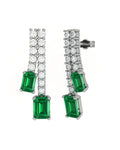 PENDIENTE ORO DIAMANTE 1,00 CT ESMERALDA OCTOGONAL - CRESBER