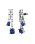 PENDIENTE ORO DIAMANTE 1,00 CT ZAFIRO REDONDO - CRESBER