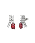 PENDIENTE ORO DIAMANTE 0,60 CT RUBI OVAL 6X4 - CRESBER