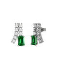 PENDIENTE ORO DIAMANTE 0,60 CT ESMERALDA OCTOG 6X4 - CRESBER