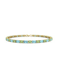 PULSERA FALLS ORO TOPACIO AZUL Y PERIDOTO - CRESBER