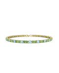 PULSERA FALLS ORO PERIDOTO Y TOPACIO AZUL - CRESBER