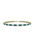 PULSERA FALLS ORO LONDON Y TOPACIO AZUL - CRESBER