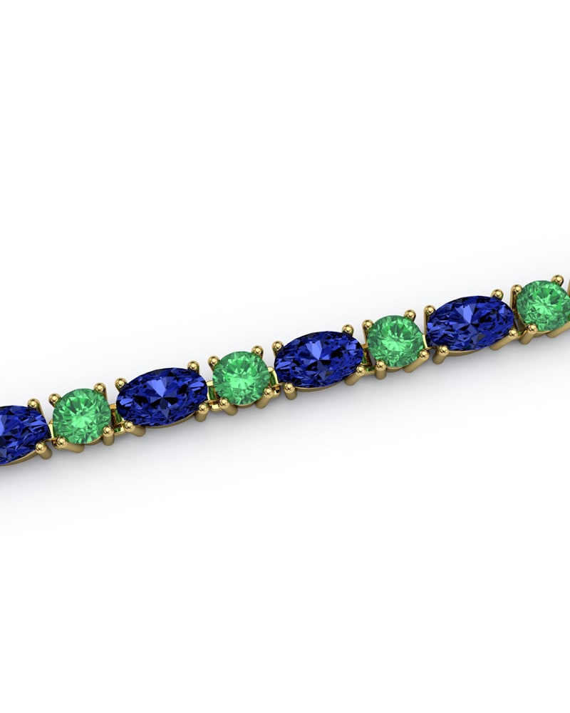 PULSERA FALLS ORO ZAFIRO Y ESMERALDA - CRESBER