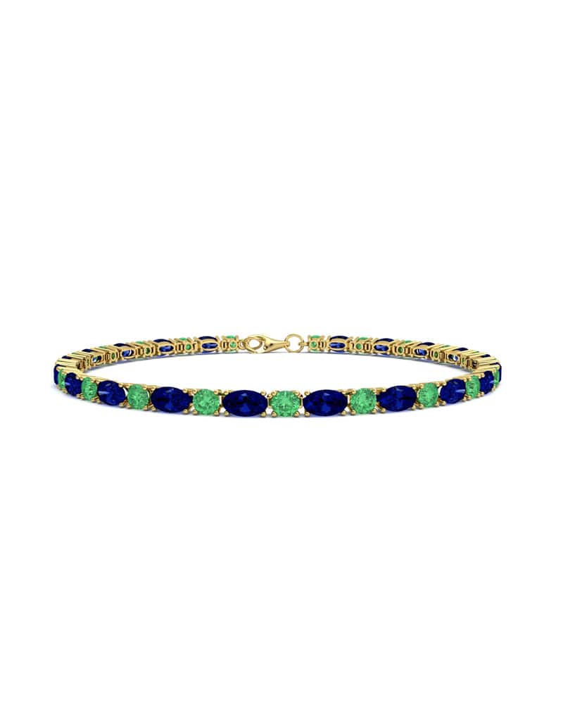 PULSERA FALLS ORO ZAFIRO Y ESMERALDA - CRESBER