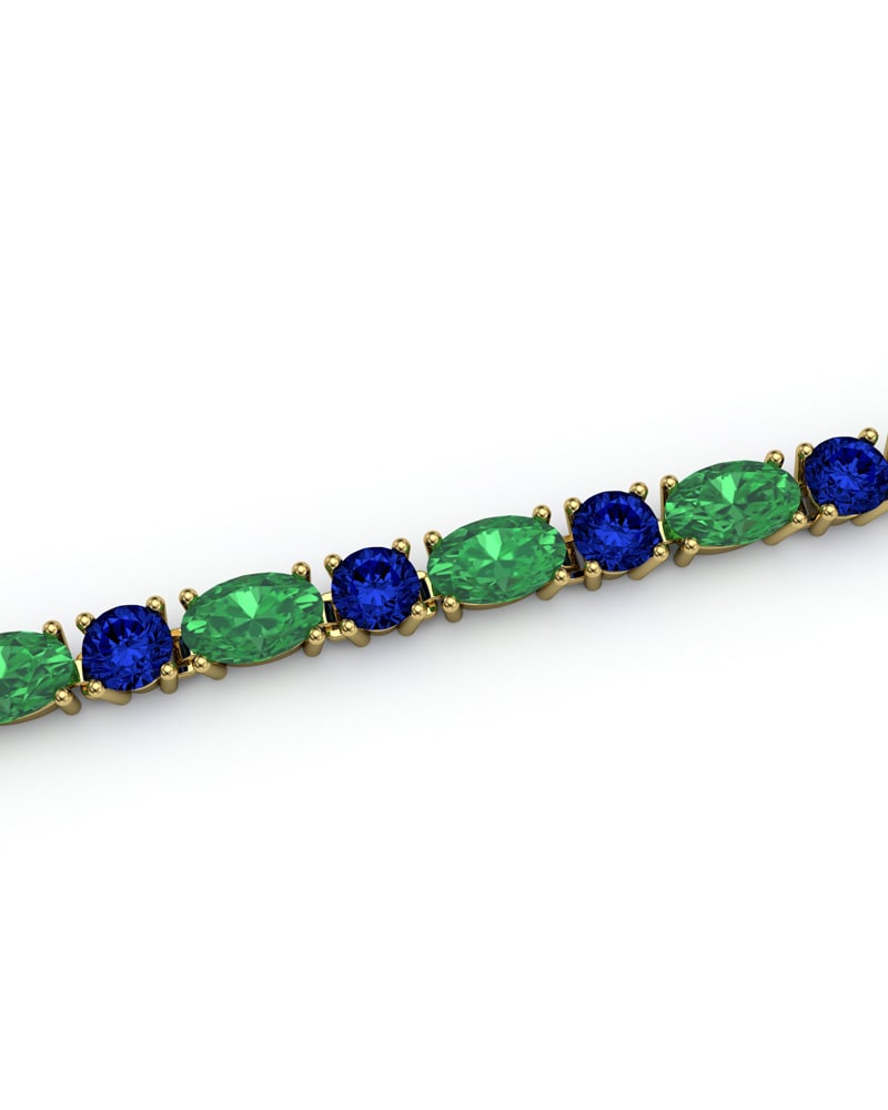 PULSERA FALLS ORO ESMERALDA Y ZAFIRO - CRESBER