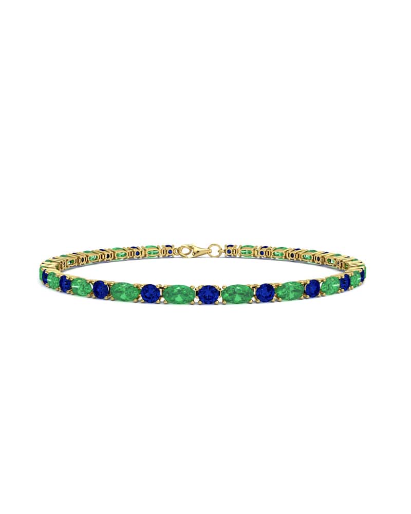 PULSERA FALLS ORO ESMERALDA Y ZAFIRO - CRESBER