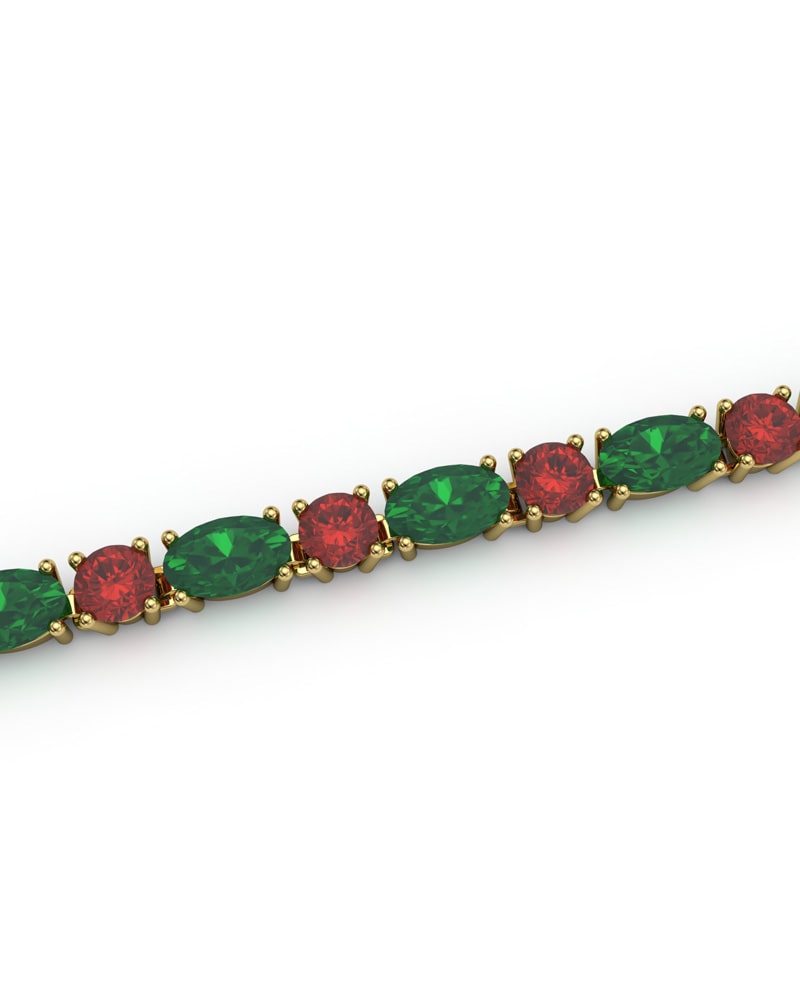 PULSERA FALLS ORO ESMERALDA Y RUBI - CRESBER