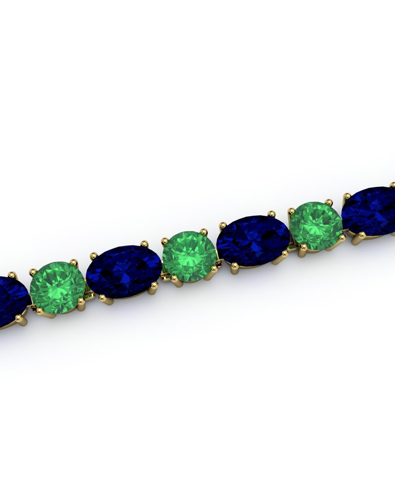 PULSERA FALLS ORO ZAFIRO Y ESMERALDA - CRESBER