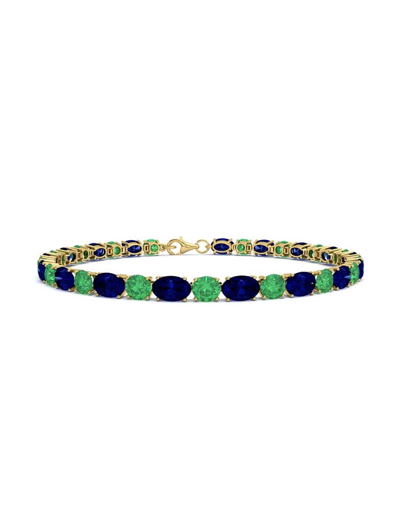 PULSERA FALLS ORO ZAFIRO Y ESMERALDA - CRESBER