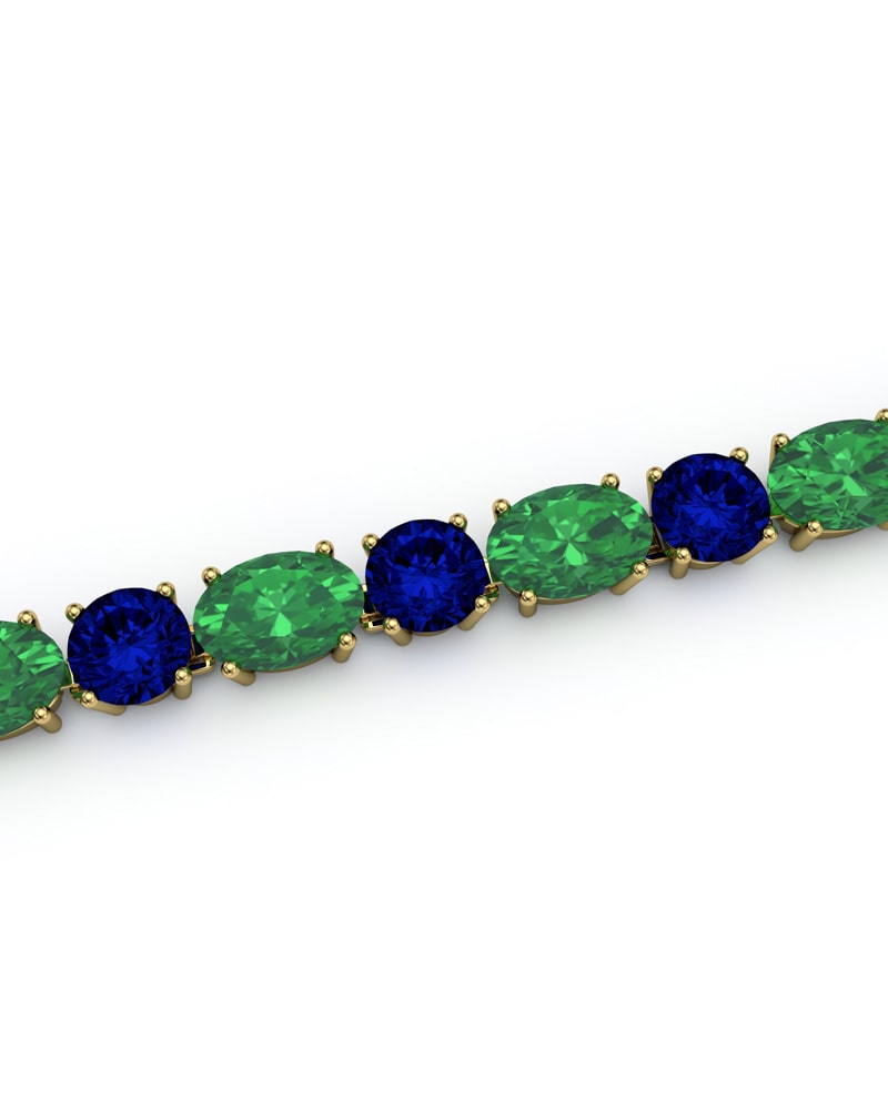 PULSERA FALLS ORO ESMERALDA Y ZAFIRO - CRESBER