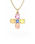COLGANTE ORO ZAFIROS MULTICOLOR - CRESBER