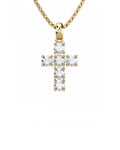 COLGANTE SPIRITUAL CRUZ DE DIAMANTE 0,01 CT Y TOPACIOS - CRESBER