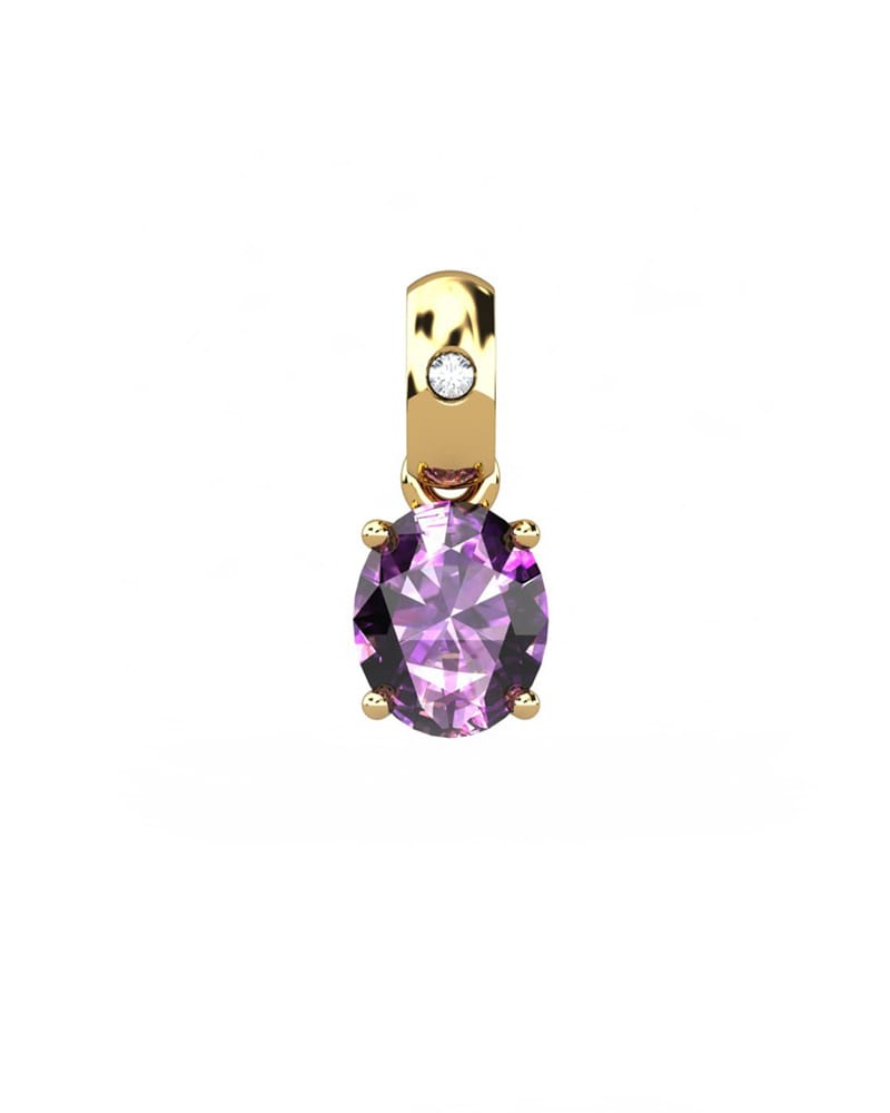 COLGANTE OSIRIS ORO Y DIAMANTE 0,01 CT AMATISTA 5X4MM - CRESBER