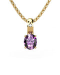 COLGANTE OSIRIS ORO Y DIAMANTE 0,01 CT AMATISTA 5X4MM - CRESBER