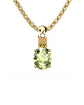COLGANTE OSIRIS ORO Y DIAMANTE 0,01 CT PERIDOTO 5X4MM - CRESBER