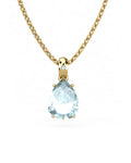 COLGANTE GAIA DE ORO Y DIAMANTES DE 0,01 CT CON PERA FACETADA DE  8X6MM - CRESBER