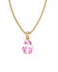 COLGANTE GAIA DE ORO Y DIAMANTES DE 0,01 CT CON PERA CABUJàN DE TURMALINA 8X6MM - CRESBER