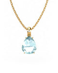 COLGANTE GAIA DE ORO Y DIAMANTES DE 0,01 CT CON PERA FACETADA DE  9X7MM - CRESBER