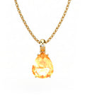 COLGANTE GAIA DE ORO Y DIAMANTES DE 0,01 CT CON PERA FACETADA DE CITRINO 9X7MM - CRESBER