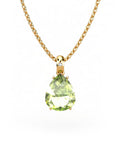 COLGANTE GAIA DE ORO Y DIAMANTES DE 0,01 CT CON PERA FACETADA DE OLIVINA 9X7MM - CRESBER