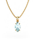 COLGANTE GAIA DE ORO Y DIAMANTES DE 0,01 CT CON MARQUISE FACETADO DE  8X4MM - CRESBER