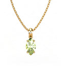 COLGANTE GAIA DE ORO Y DIAMANTES DE 0,01 CT CON MARQUISE FACETADO DE OLIVINA 8X4MM - CRESBER