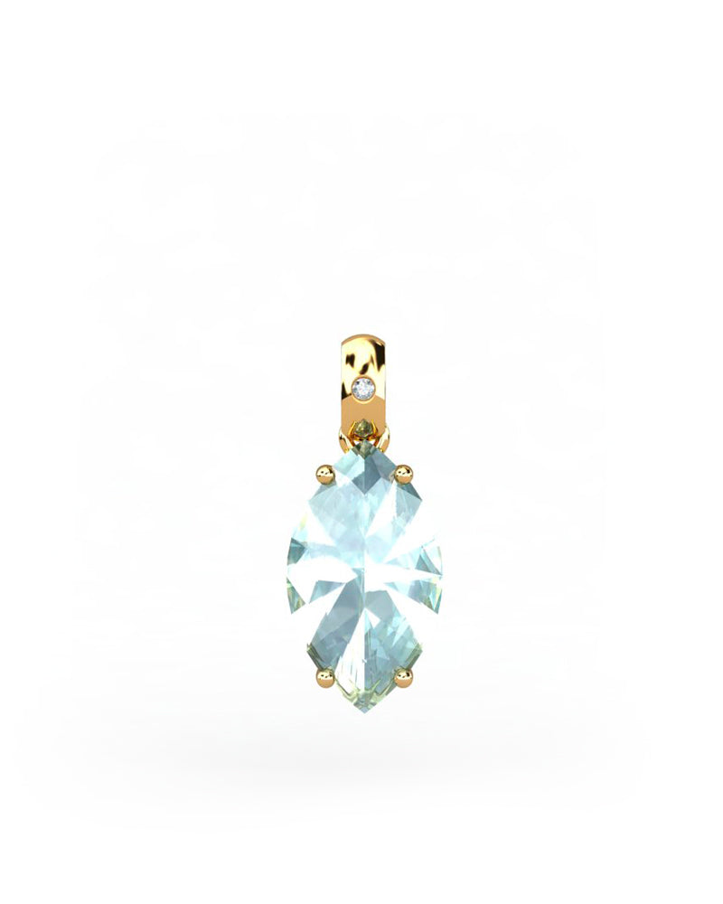 COLGANTE GAIA DE ORO Y DIAMANTES DE 0,01 CT CON MARQUISE FACETADO DE  10X5MM - CRESBER