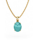 COLGANTE GAIA DE ORO Y DIAMANTES DE 0,01 CT CON OVAL CABUJàN  8X6MM - CRESBER