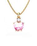 COLGANTE GAIA DE ORO GAIA CON DIAMANTE DE 0,01 CT Y TOPACIO CON CORAZON CABUJàN TURMALINA 8X8MM - CRESBER