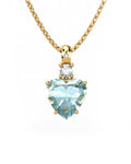 COLGANTE GAIA DE ORO GAIA CON DIAMANTE DE 0,01 CT Y TOPACIO CON CORAZON  9X9MM - CRESBER
