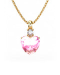 COLGANTE GAIA DE ORO GAIA CON DIAMANTE DE 0,01 CT Y TOPACIO CON CORAZON CABUJàN TURMALINA 9X9MM - CRESBER