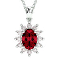 COLGANTE DIANA ORO DIAMANTES 0.32 CT RUBI 7X5MM - CRESBER
