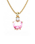 COLGANTE GAIA DE ORO GAIA CON DIAMANTE DE 0,01 CT Y TOPACIO CON CORAZON CABUJàN TURMALINA 8X8MM - CRESBER