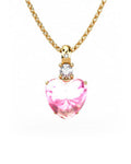 COLGANTE GAIA DE ORO GAIA CON DIAMANTE DE 0,01 CT Y TOPACIO CON CORAZON CABUJàN TURMALINA 9X9MM - CRESBER