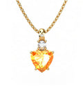 COLGANTE GAIA DE ORO GAIA CON DIAMANTE DE 0,01 CT Y TOPACIO CON CORAZON CITRINO 8X8MM - CRESBER