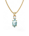 COLGANTE GAIA DE ORO GAIA CON DIAMANTE DE 0,01 CT Y TOPACIO CON MARQUISE 10X5MM - CRESBER