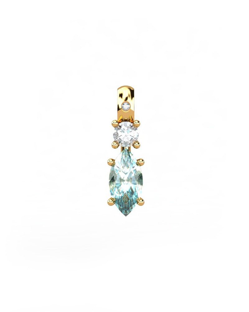 COLGANTE GAIA DE ORO GAIA CON DIAMANTE DE 0,01 CT Y TOPACIO CON MARQUISE 8X4MM - CRESBER