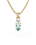 COLGANTE GAIA DE ORO GAIA CON DIAMANTE DE 0,01 CT Y TOPACIO CON MARQUISE 8X4MM - CRESBER