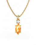 COLGANTE GAIA DE ORO GAIA CON DIAMANTE DE 0,01 CT Y TOPACIO CON MARQUISE CITRINO 10X5MM - CRESBER