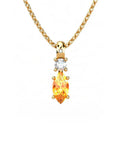 COLGANTE GAIA DE ORO GAIA CON DIAMANTE DE 0,01 CT Y TOPACIO CON MARQUISE CITRINO 8X4MM - CRESBER