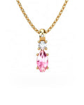 COLGANTE GAIA DE ORO GAIA CON DIAMANTE DE 0,01 CT Y TOPACIO CON MARQUISE TURMALINA CABUJàN 8X4MM - CRESBER