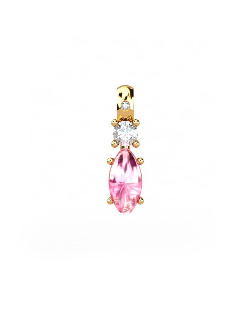 COLGANTE GAIA DE ORO GAIA CON DIAMANTE DE 0,01 CT Y TOPACIO CON MARQUISE TURMALINA CABUJàN 8X4MM - CRESBER