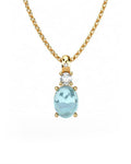 COLGANTE GAIA DE ORO GAIA CON DIAMANTE DE 0,01 CT Y TOPACIO CON OVAL CABUJàN 8X6MM - CRESBER