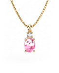 COLGANTE GAIA DE ORO GAIA CON DIAMANTE DE 0,01 CT Y TOPACIO CON OVAL TURMALINA CABUJàN 8X6MM - CRESBER