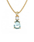 COLGANTE GAIA DE ORO GAIA CON DIAMANTE DE 0,01 CT Y TOPACIO CON PERA 8X6MM - CRESBER