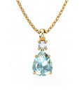 COLGANTE GAIA DE ORO GAIA CON DIAMANTE DE 0,01 CT Y TOPACIO CON PERA 9X7MM - CRESBER