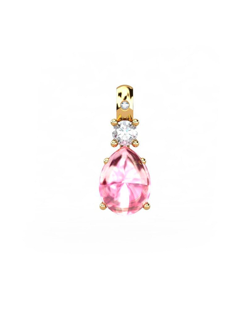 COLGANTE GAIA DE ORO GAIA CON DIAMANTE DE 0,01 CT Y TOPACIO CON PERA CABUJàN TURMALINA 8X6MM - CRESBER
