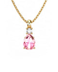 COLGANTE GAIA DE ORO GAIA CON DIAMANTE DE 0,01 CT Y TOPACIO CON PERA CABUJàN TURMALINA 8X6MM - CRESBER